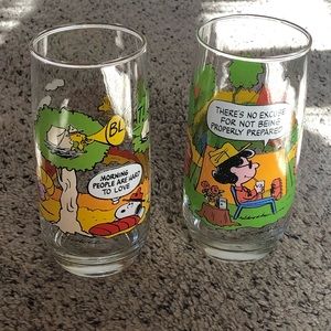 Peanuts Camp Snoopy Collection Camping Themed Tall 2- Set Glasses